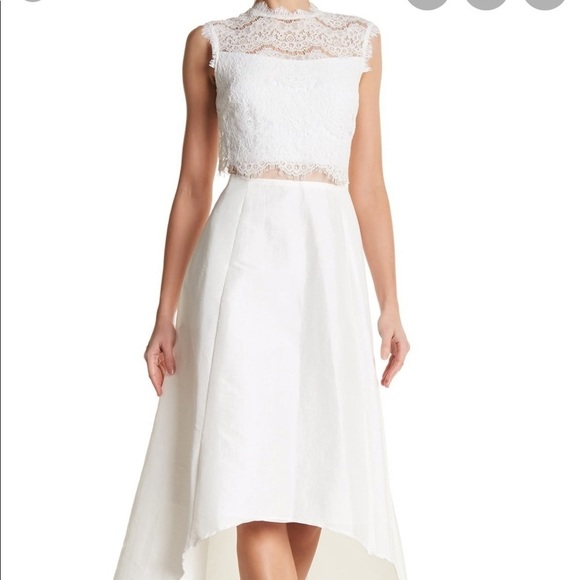 Taffeta and Lace Gown - Picture 1 of 7